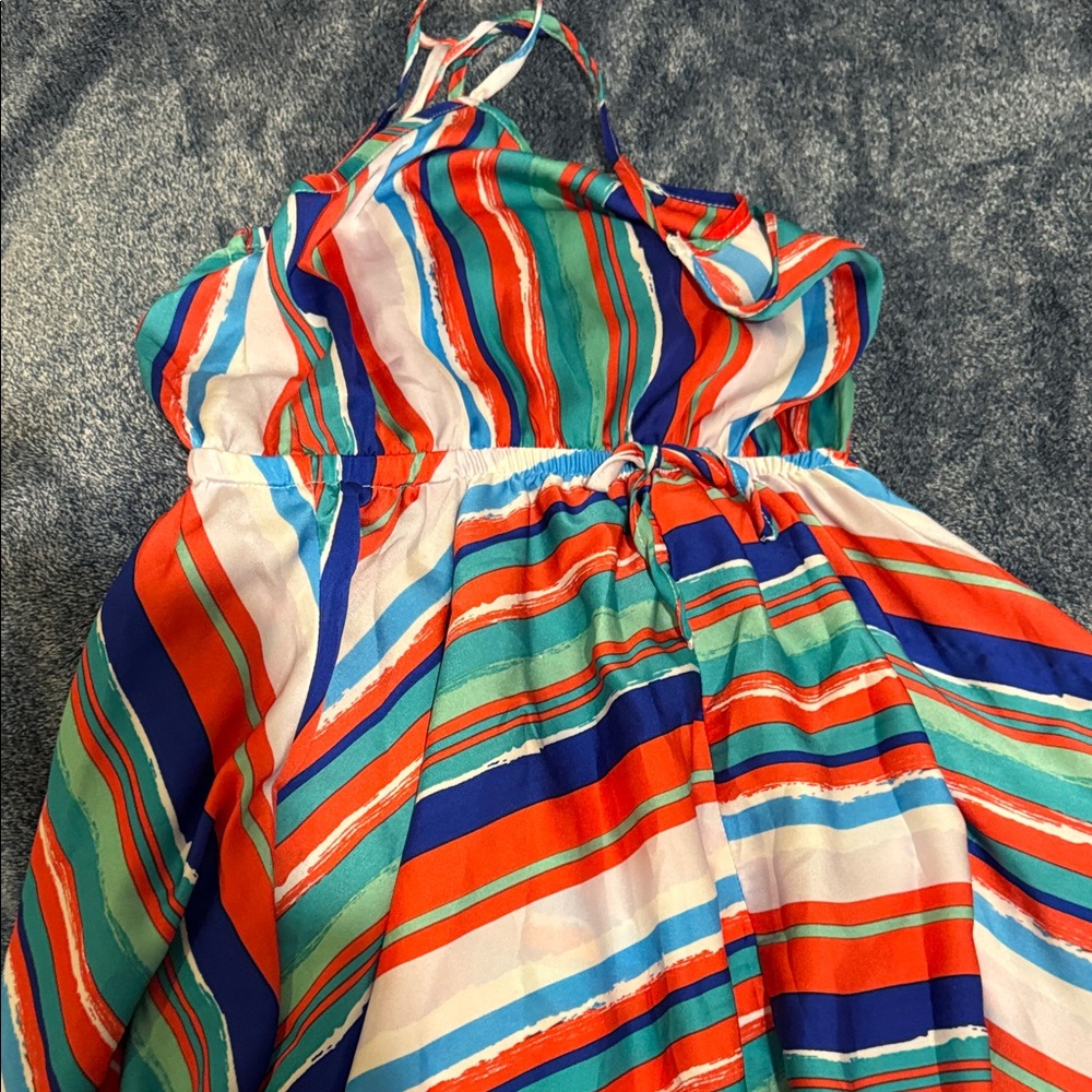 Colorful Striped Kids Dress